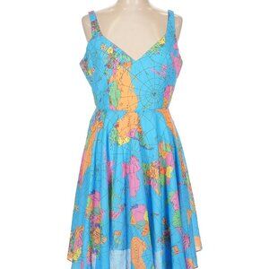 Modcloth Vibrant World Map High Low Dress